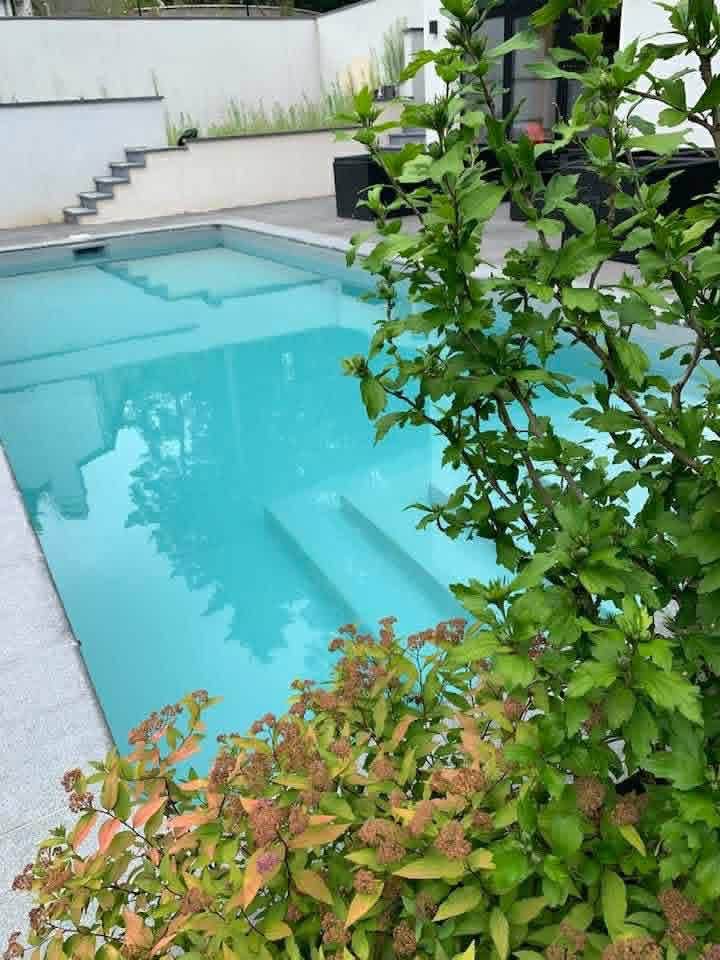 Terrasse et piscine avec dallage